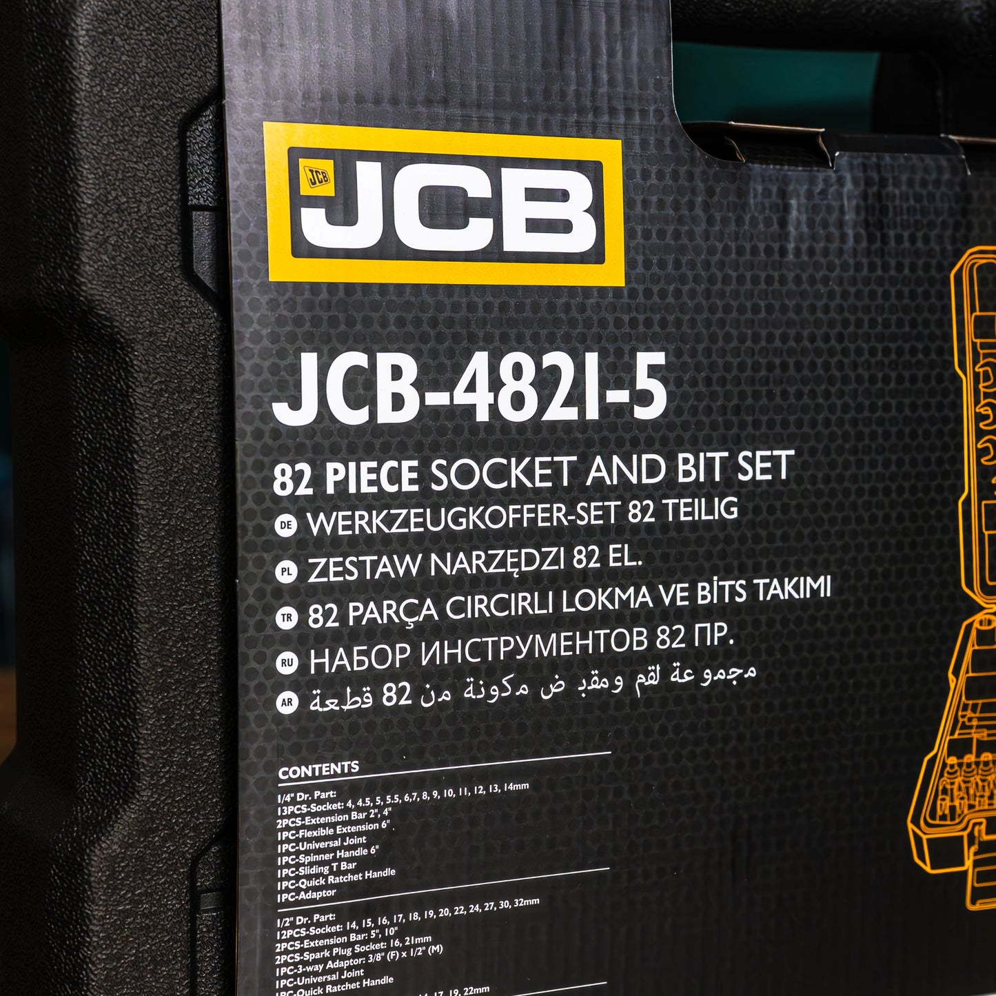 Zestaw Kluczy Nasadowych JCB 108el 1/2" 1/4" CRV Grzechotki Walizka 41082-5