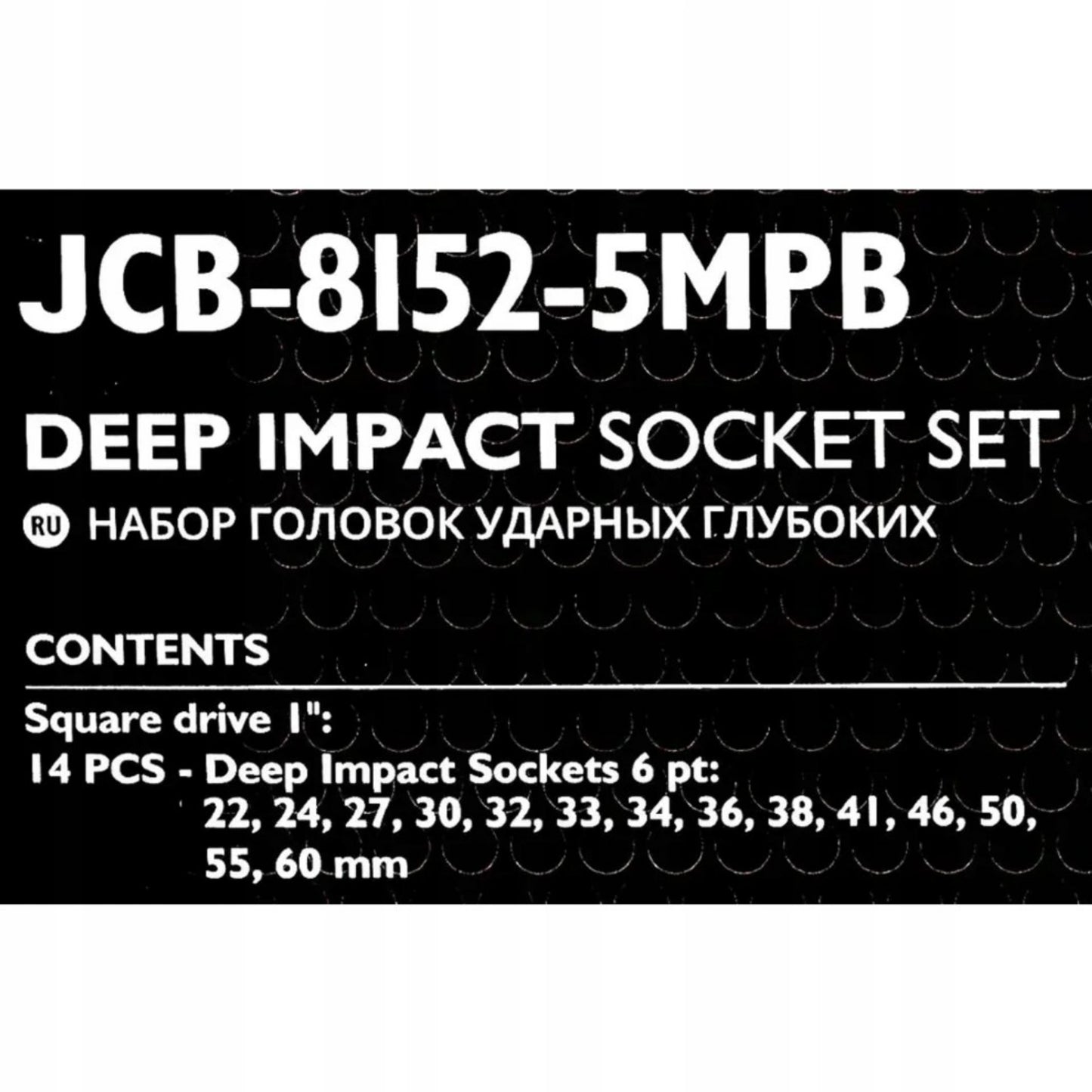 JCB Zestaw Nasadek Udarowych Głębokich 1" 22-60 6-Kątnych Cr-Mo 14szt