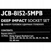 JCB Zestaw Nasadek Udarowych Głębokich 1" 22-60 6-Kątnych Cr-Mo 14szt