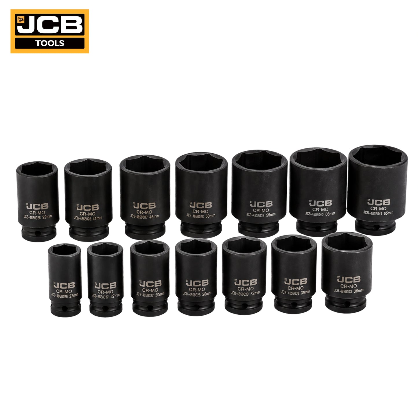 JCB Zestaw Nasadek Udarowych Głębokich 1" 22-60 6-Kątnych Cr-Mo 14szt