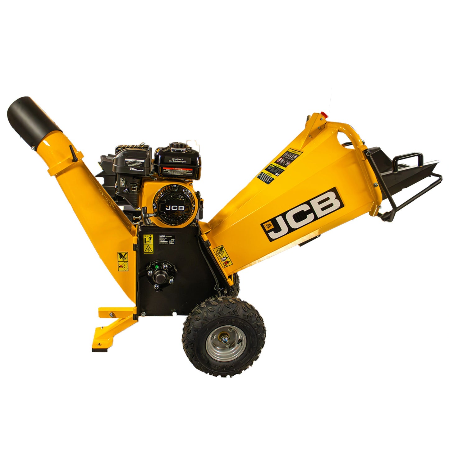 Подрібнювач гілок з 4-тактним двигуном JCB, 224 см3, 7,5 к.с. - 100 мм/4 дюйми 