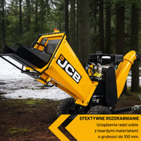 Подрібнювач гілок з 4-тактним двигуном JCB, 224 см3, 7,5 к.с. - 100 мм/4 дюйми 