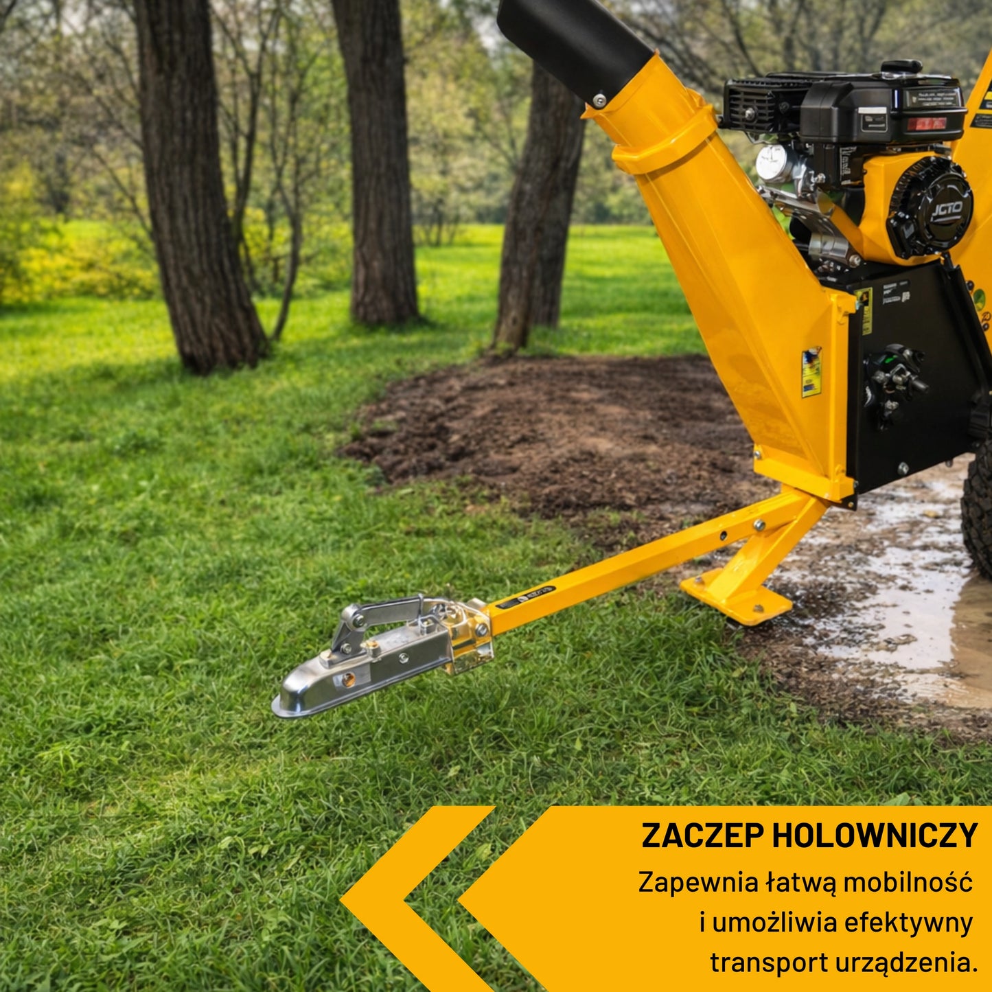 Подрібнювач гілок з 4-тактним двигуном JCB, 224 см3, 7,5 к.с. - 100 мм/4 дюйми 