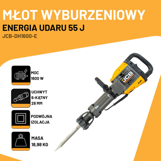 Відбійний молоток JCB Professional 1600 Вт HEX 28 мм