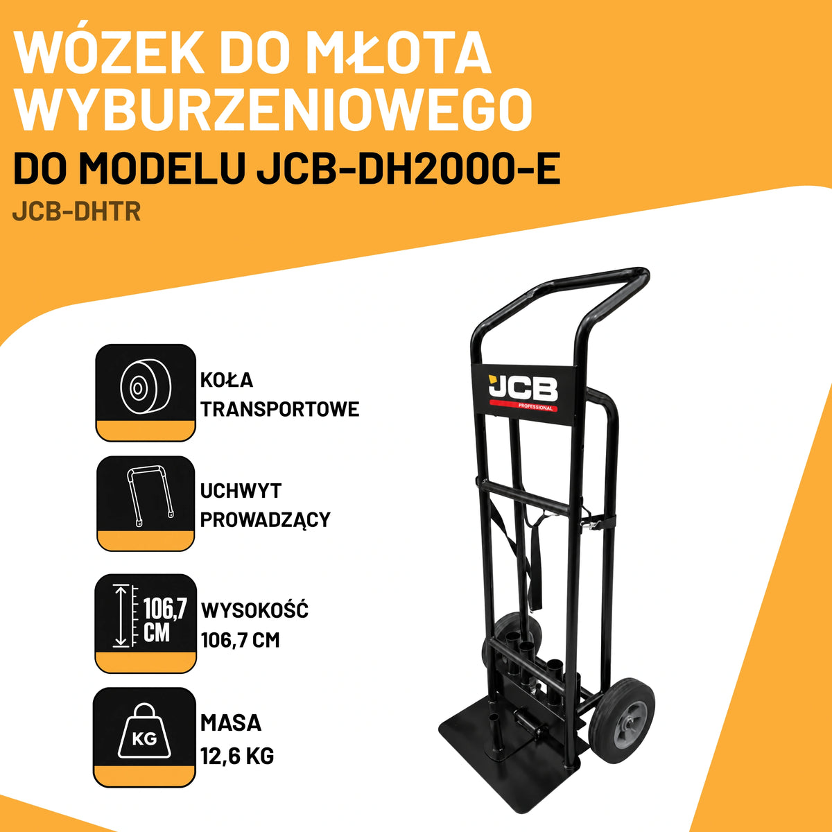 Wózek transportowy do młotów wyburzeniowych