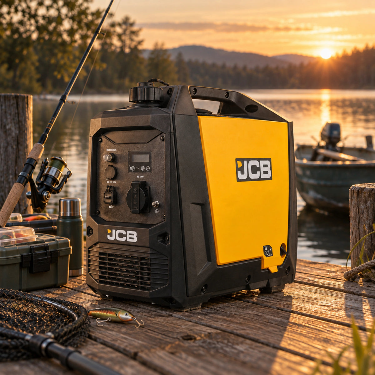 Agregat Inwerterowy JCB Tools 2000 W Generator Prądu 230 V (ECO, USB, 18kg)