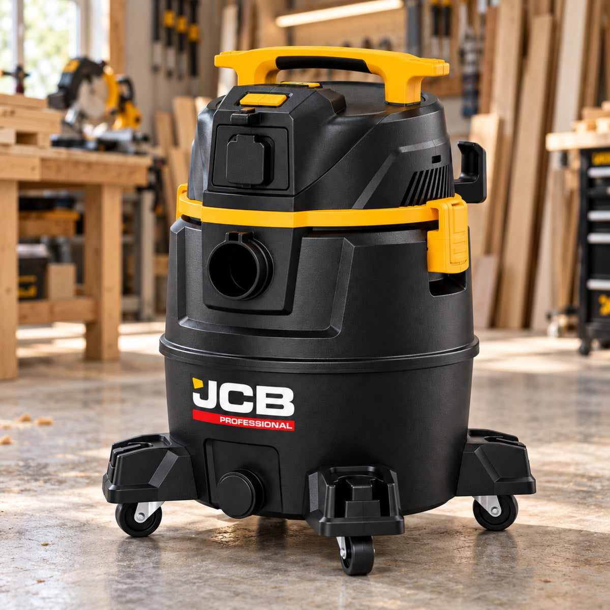 Odkurzacz przemysłowy JCB Professional JCB-PVACP-30M-EP 30 L na mokro i sucho z gniazdem do elektronarzędzi – zdjęcie 12