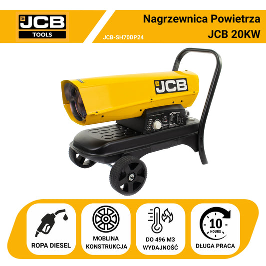 Nagrzewnica Powietrza JCB na Olej Napędowy Ropę Diesel 20KW
