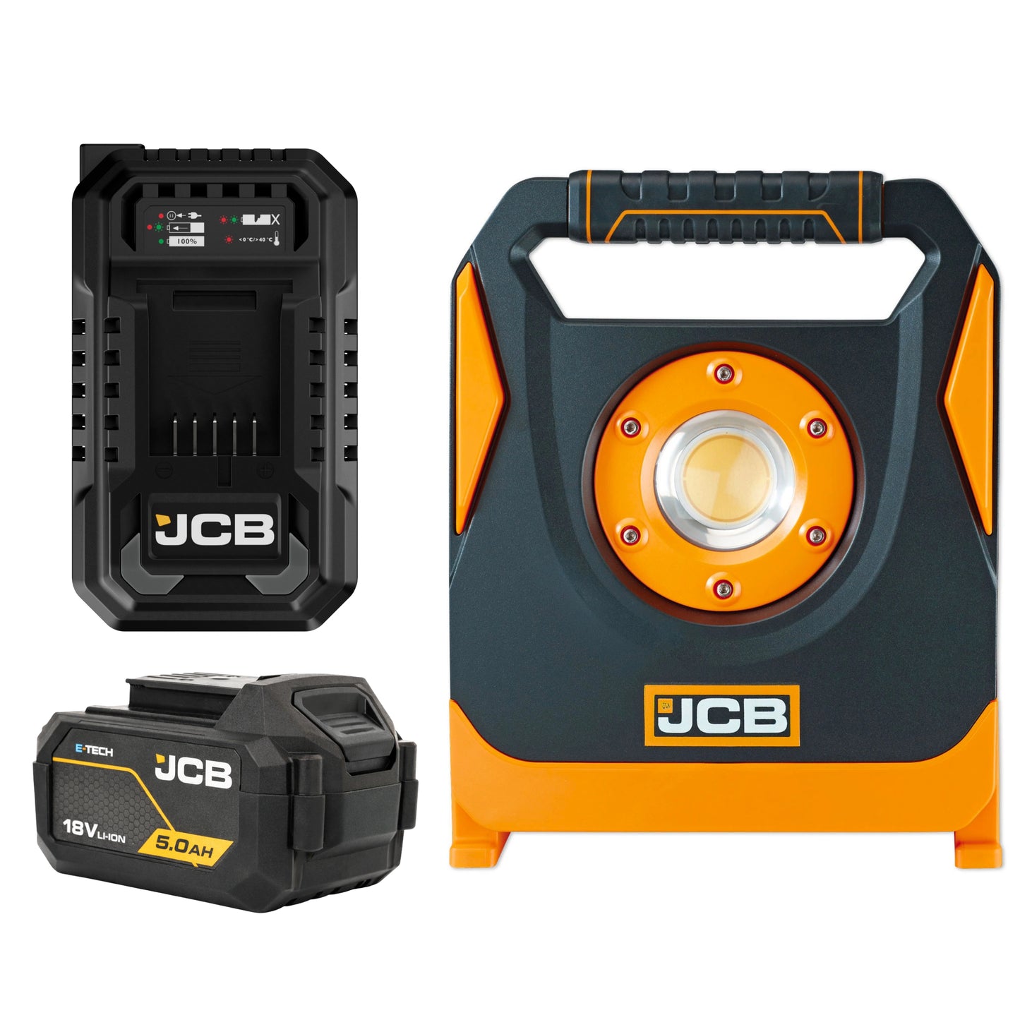 Lampa ledowa budowlana JCB 4500 lm – lampy budowlane akumulatorowe, widok produktu
