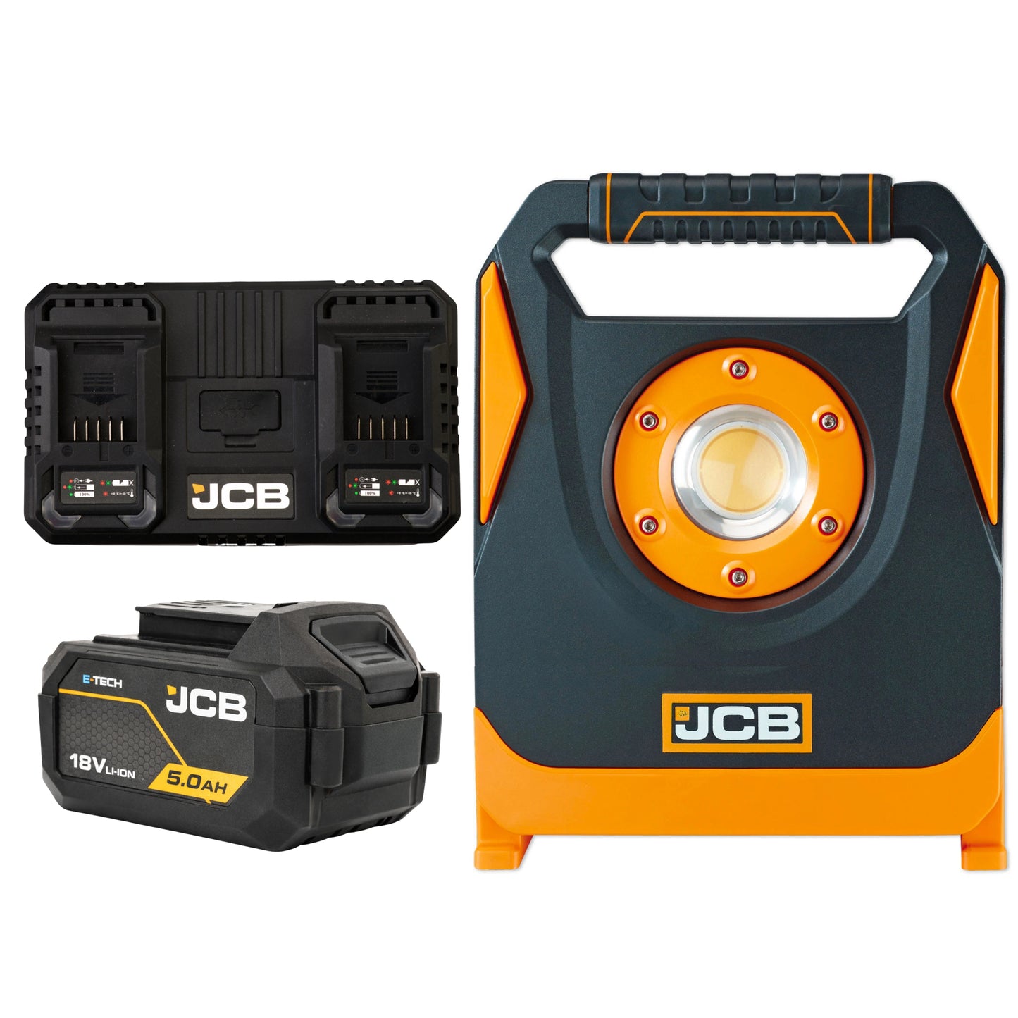 Lampa budowlana na statywie JCB 6500 lm – profesjonalne lampy budowlane, widok produktu