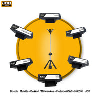 Lampa budowlana JCB Tri Fold KONNECT 8400 Lm 18V – rozłożony panel trzy sekcje LED