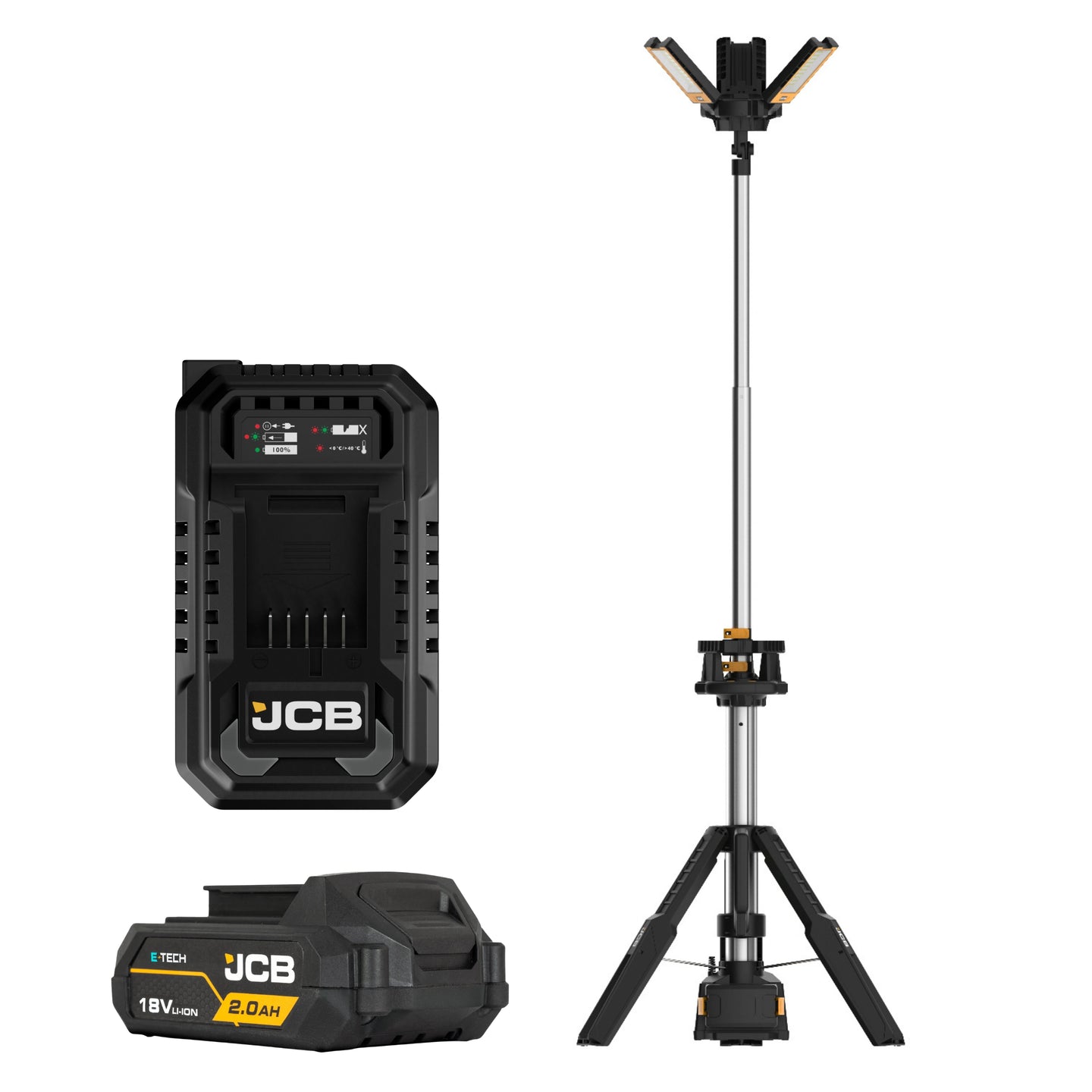 Lampa budowlana akumulatorowa JCB 8400 lm – lampy budowlane led, widok produktu