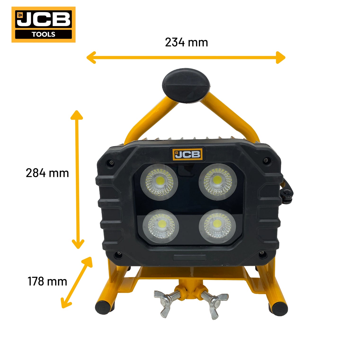 Lampa budowlana LED JCB Xtreme-R 4000 lm na statywie - lampa budowlana akumulatorowa z uchwytem statywowym