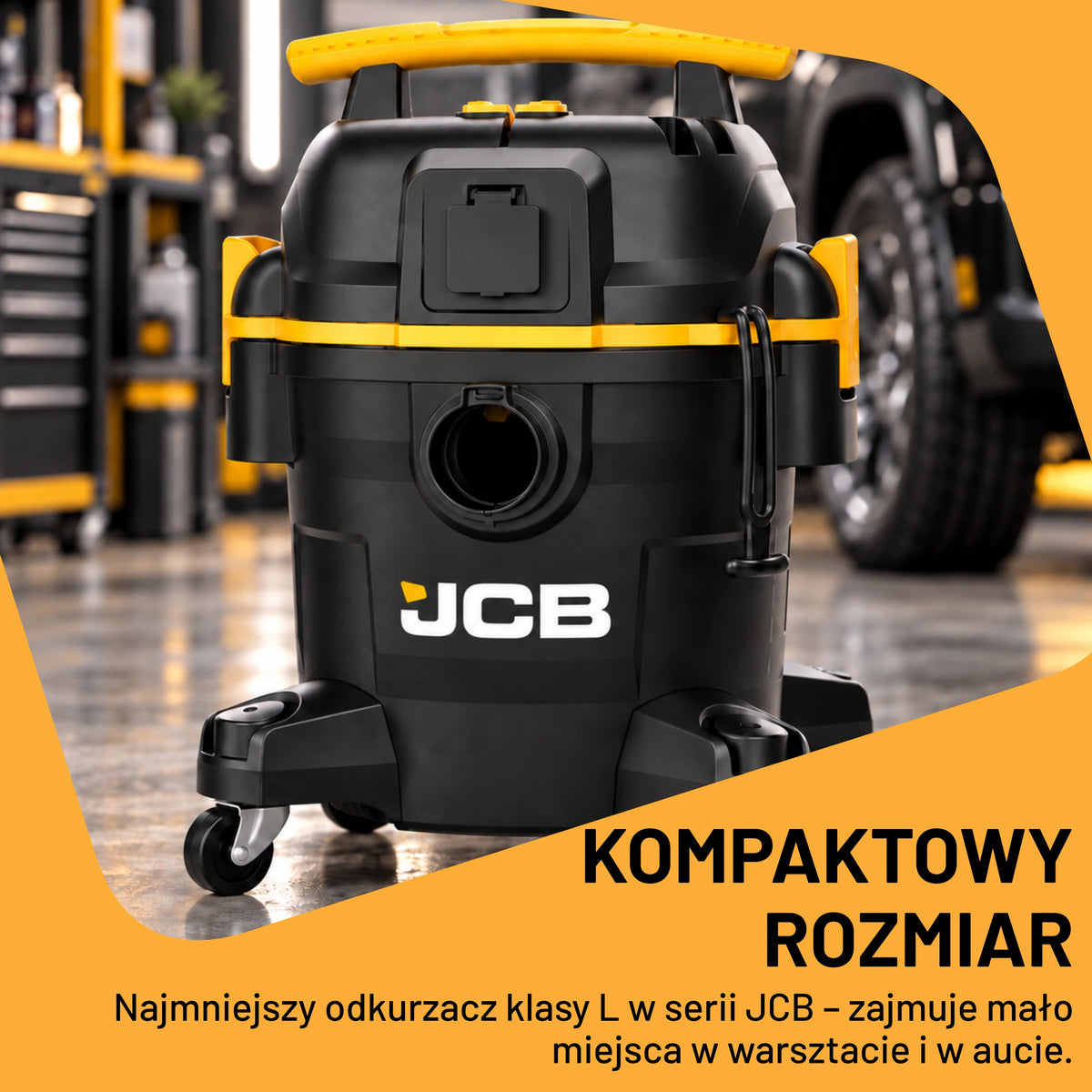 Odkurzacz przemysłowy JCB JCB-SVACP-19L-EP 19 L na mokro i sucho z gniazdem do elektronarzędzi – zdjęcie 4