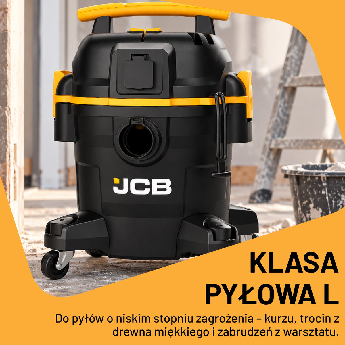 Odkurzacz przemysłowy JCB JCB-SVACP-19L-EP 19 L na mokro i sucho z gniazdem do elektronarzędzi – zdjęcie 8
