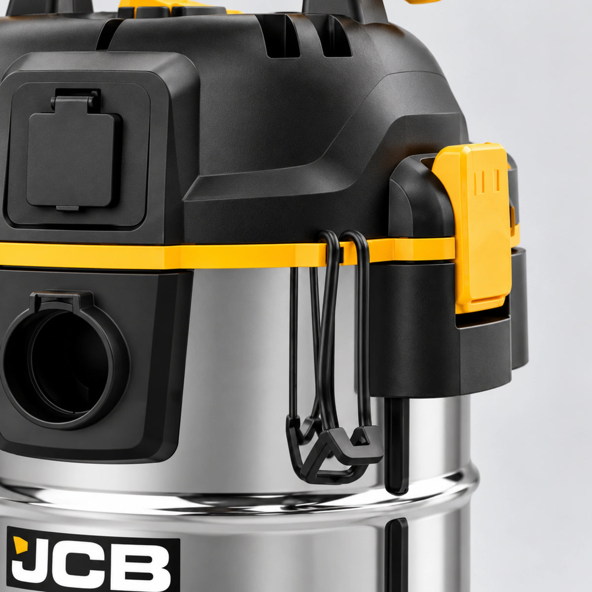 Odkurzacz przemysłowy JCB JCB-SVACS-30L-EP 30 L ze zbiornikiem ze stali nierdzewnej i gniazdem do elektronarzędzi – zdjęcie 7