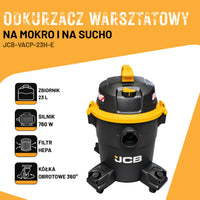 Odkurzacz JCB JCB-VACP-23H-E 23 L na mokro i sucho z funkcją wydmuchu – zdjęcie 2