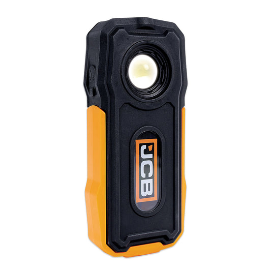 Lampa robocza LED JCB 800 lm z latarką 2 w 1 - lampa warsztatowa akumulatorowa z podstawą magnetyczną