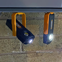 Lampa robocza LED JCB 800 lm z płynną regulacją jasności - lampa warsztatowa akumulatorowa 2 w 1