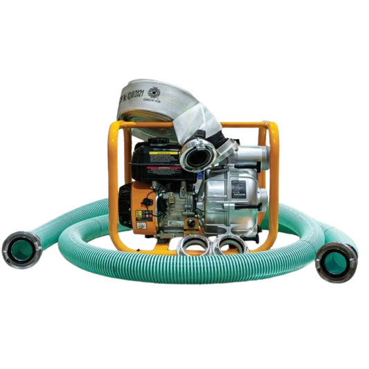 Kompletny Zestaw Motopompa Spalinowa 80mm 3" JCB Tools 7,5KM do wody czystej (1000l/min) +WĄŻ SSAWNY, WĄŻ TŁOCZNY CNBOP + NASADA