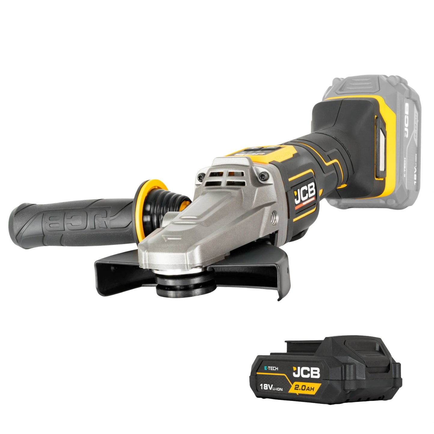 JCB Professional 18V Szlifierka Kątowa z Włącznikiem Łopatkowym i Płaską Głowicą (125 mm / 5")