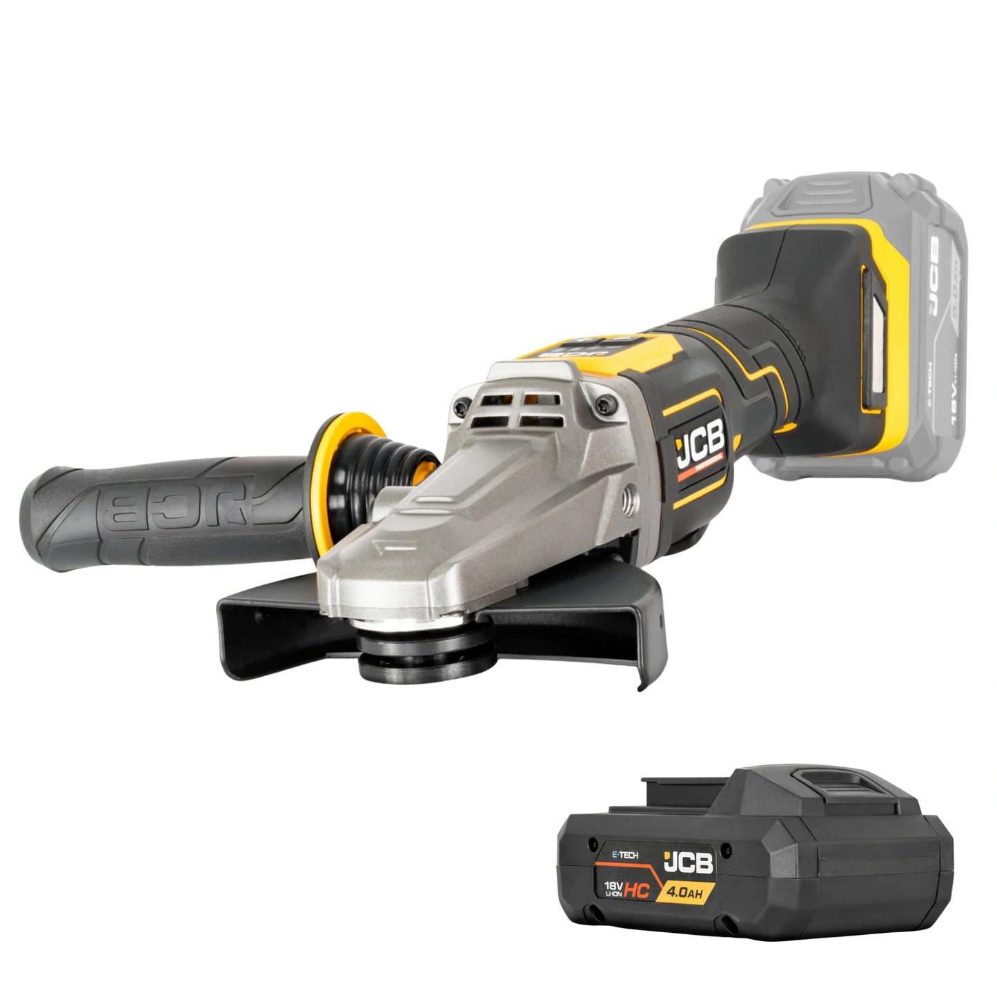 JCB Professional 18V Szlifierka Kątowa z Włącznikiem Łopatkowym i Płaską Głowicą (125 mm / 5")