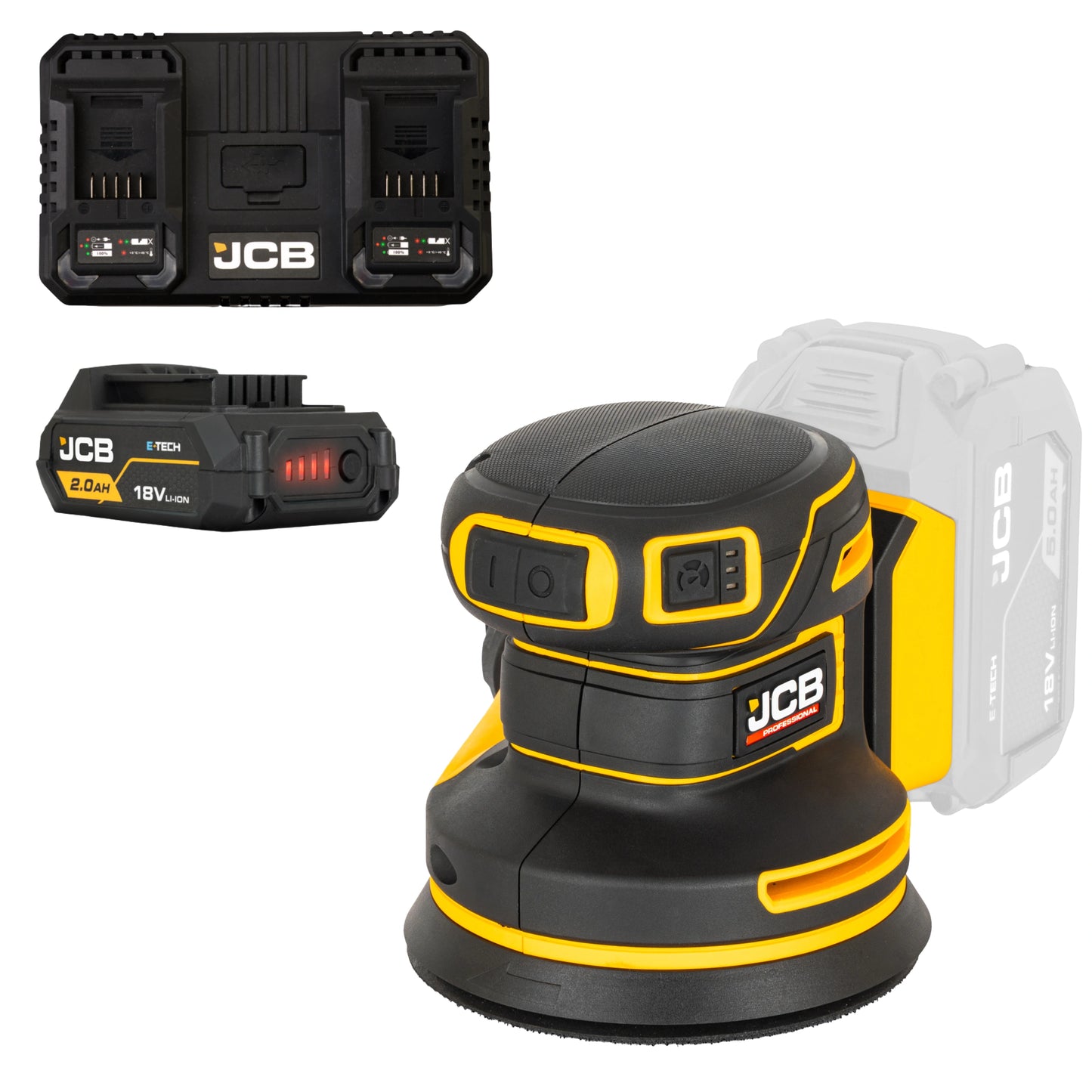 JCB Professional 18V Szlifierka Mimośrodowa