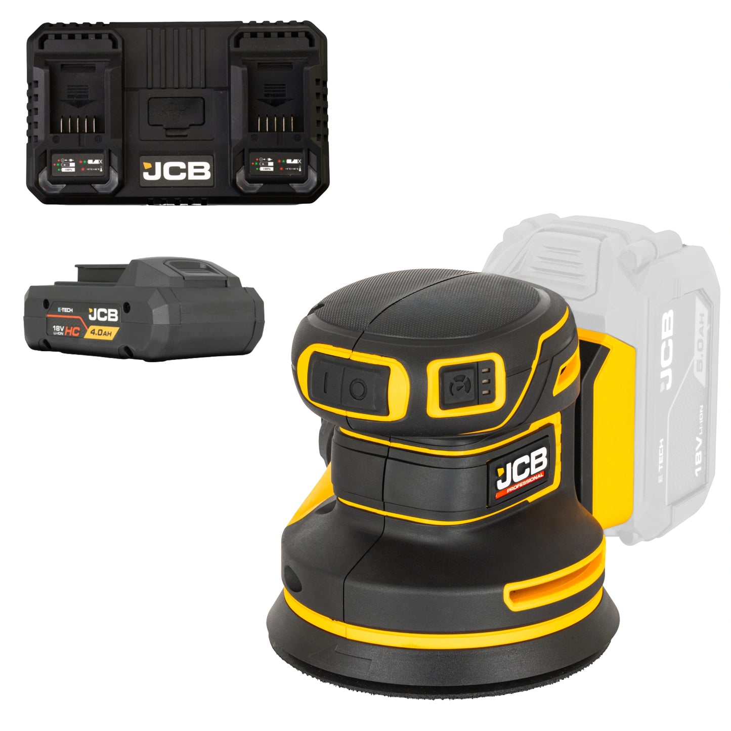 JCB Professional 18V Szlifierka Mimośrodowa