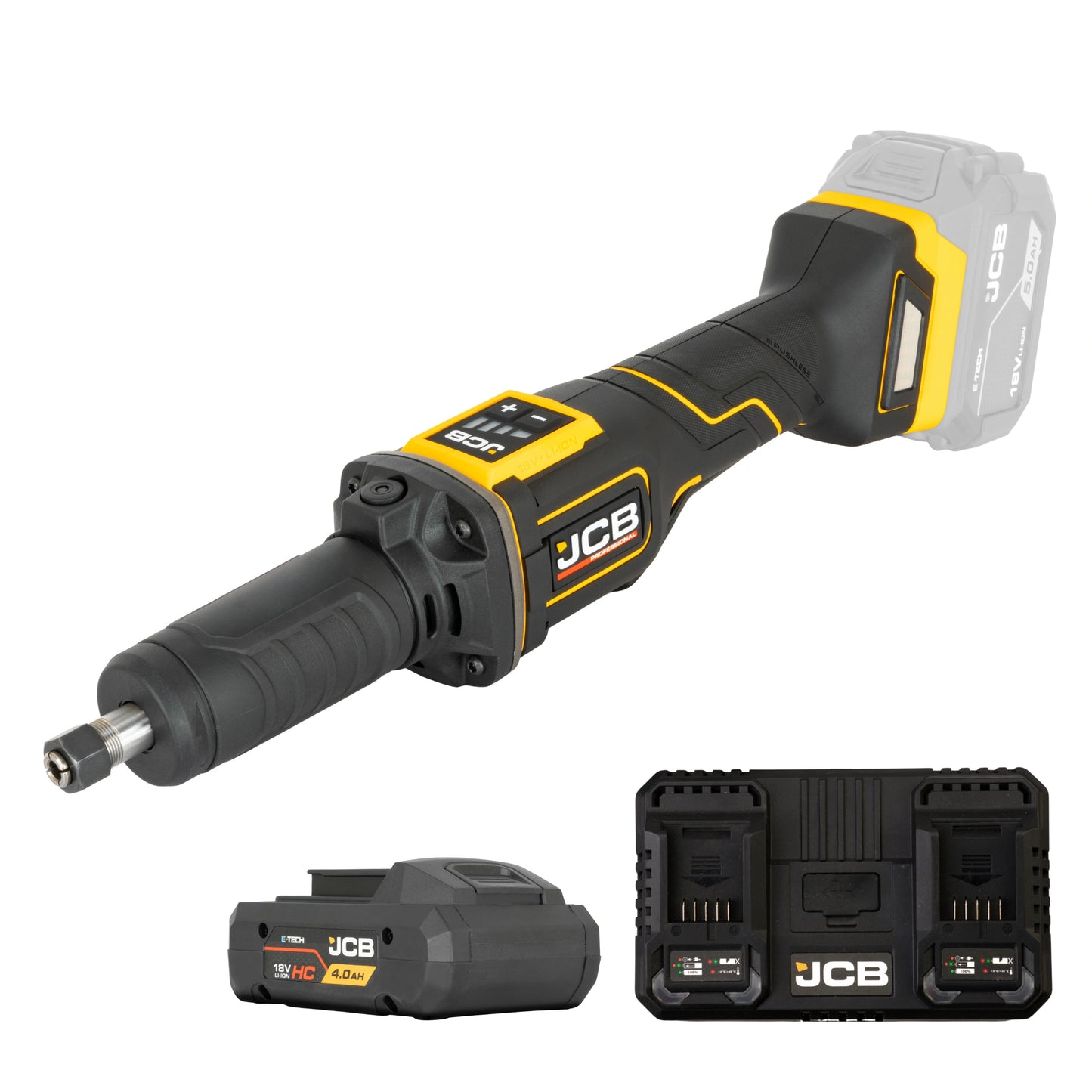 JCB Professional 18V Szlifierka Trzpieniowa z Przełącznikiem Łopatkowym