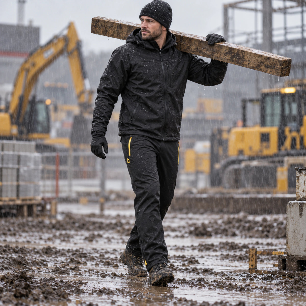 JCB Workwear Штани від дощу Unlined Waterproof чорні