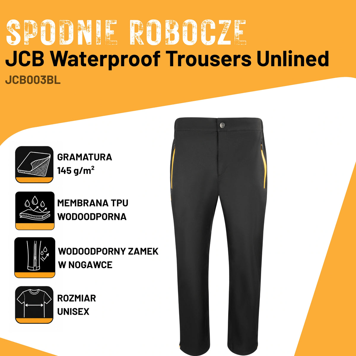 JCB Workwear Штани від дощу Unlined Waterproof чорні