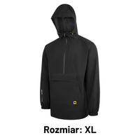 Kurtka przeciwdeszczowa JCB008BLXL czarna z kapturem, etykieta Rozmiar XL