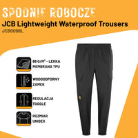 JCB Workwear Легкі штани від дощу Lightweight Waterproof чорні