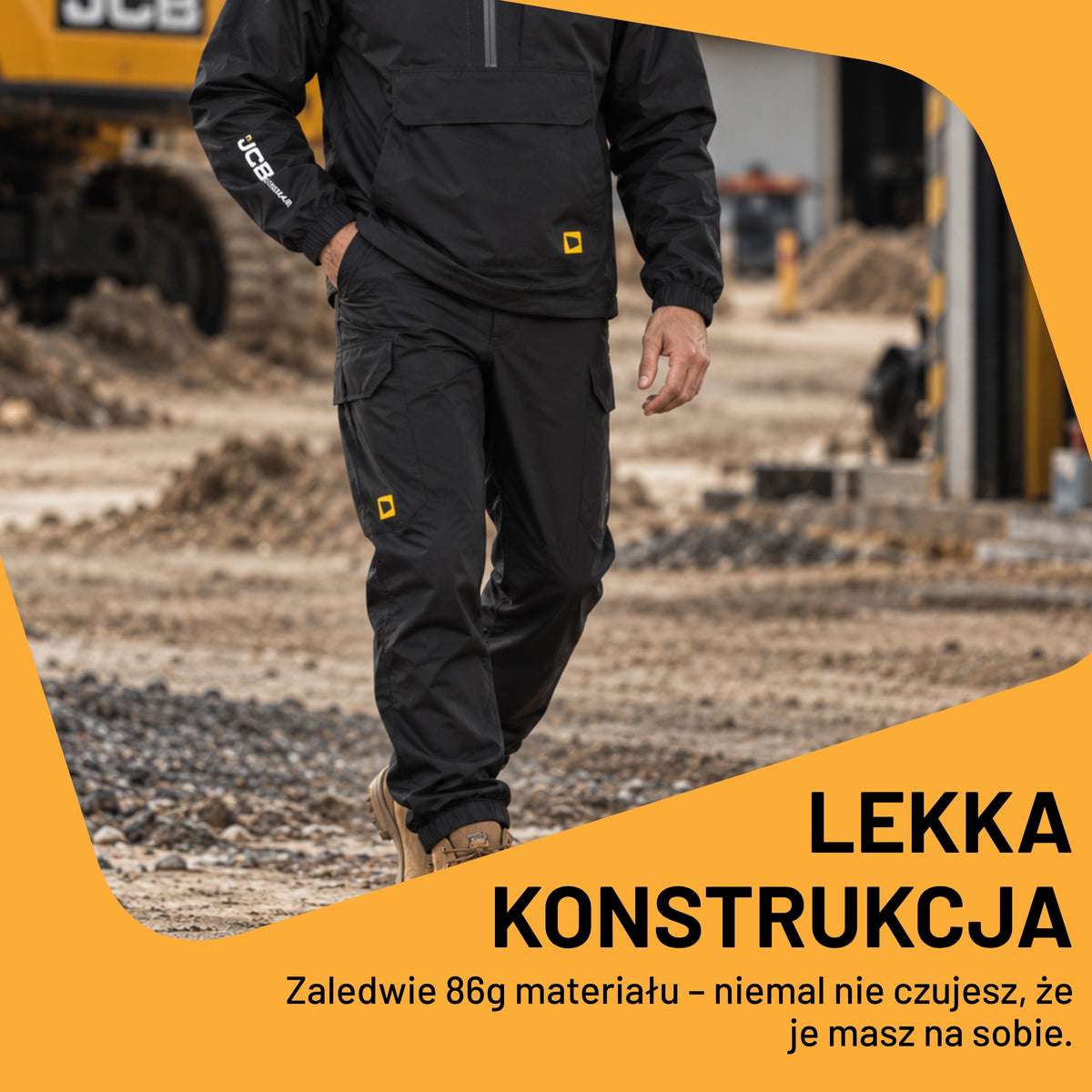 JCB Workwear Легкі штани від дощу Lightweight Waterproof чорні
