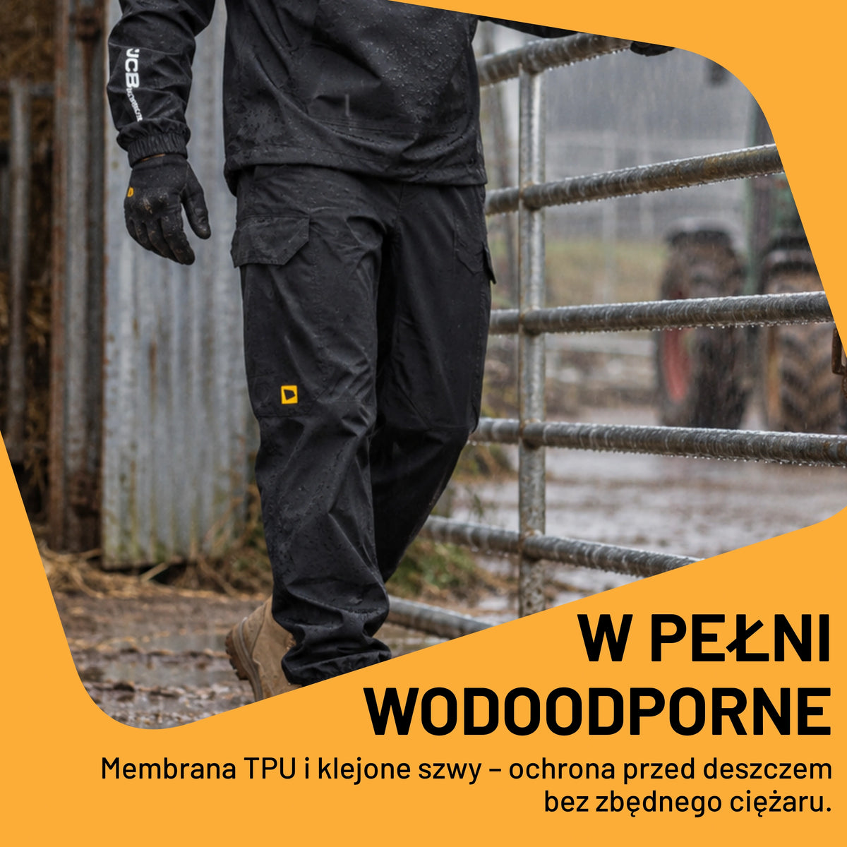 JCB Workwear Легкі штани від дощу Lightweight Waterproof чорні