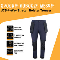 JCB Workwear Spodnie Robocze 4-Way Stretch z Kieszeniami Kaburowymi