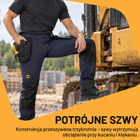 JCB Workwear Spodnie Robocze 4-Way Stretch z Kieszeniami Kaburowymi