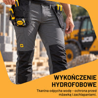 JCB Workwear Spodnie Robocze 4-Way Stretch z Kieszeniami Kaburowymi