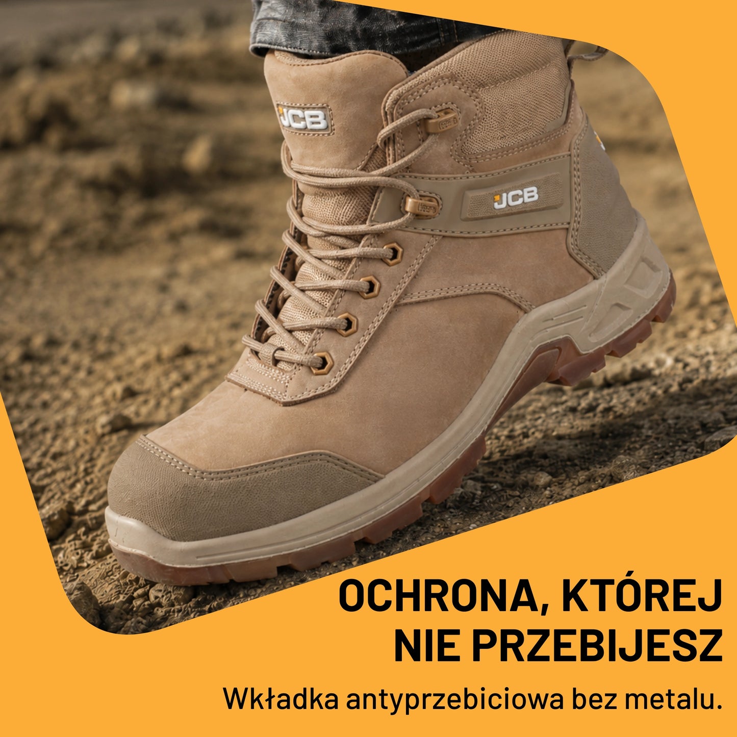 JCB Workwear Buty Robocze Trzewik Fastrac S7S Wodoszczelne Piaskowe