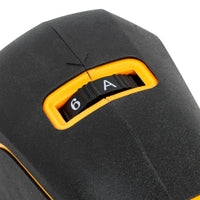 Wyrzynarka JCB 18V detal pokrętło regulacji prędkości z oznaczeniami 6 i A dla sześciu dostępnych prędkości