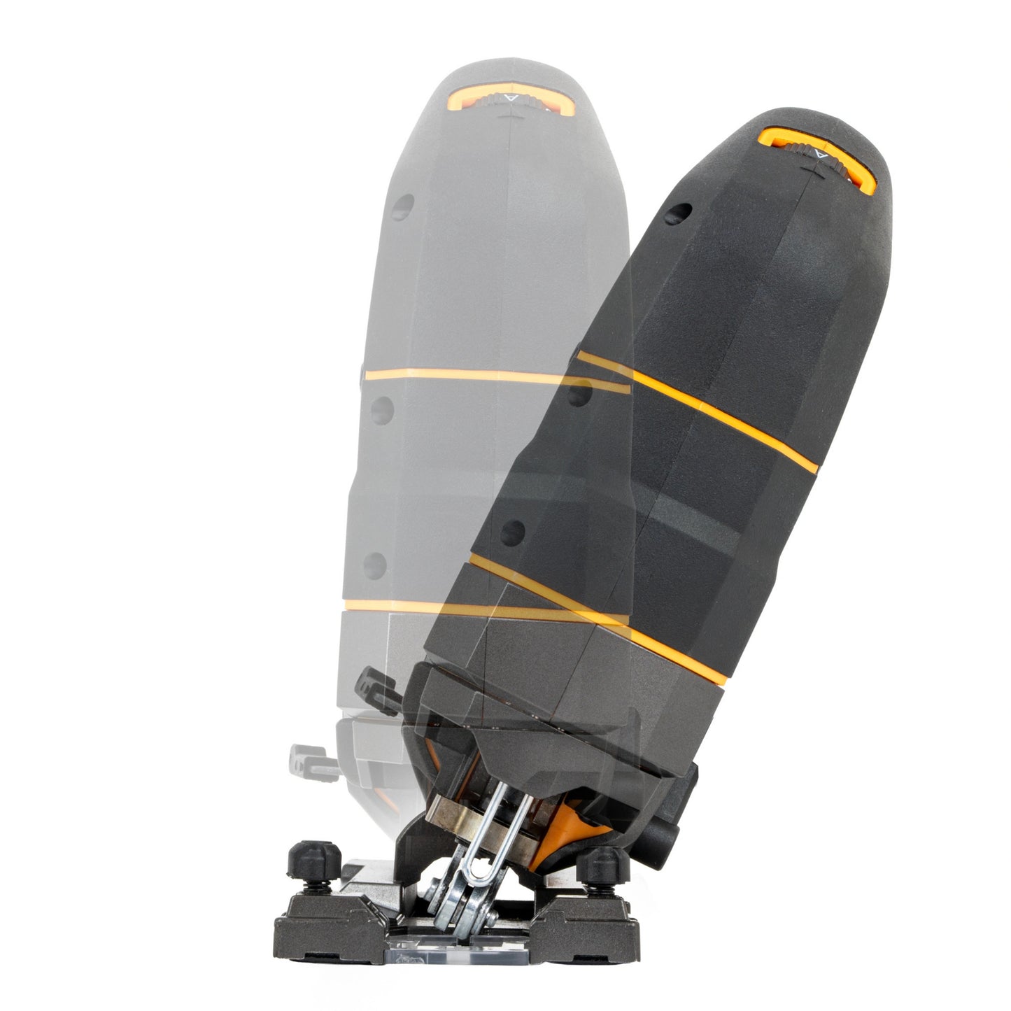 Wyrzynarka JCB 18V grafika regulacji stopy w zakresie minus 45 do plus 45 stopni