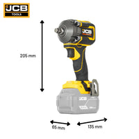 Klucz udarowy akumulatorowy JCB Professional 18V 400 Nm maks 620 Nm żółto-czarny - klucz udarowy do kół i połączeń śrubowych