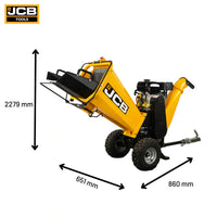 Rębak spalinowy do gałęzi JCB CH75100PP24 7,5 KM do 100 mm żółto-czarny - rozdrabniacz do drewna z wyrzutnikiem 360 stopni