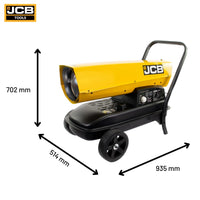 Nagrzewnica olejowa z odprowadzeniem spalin JCB SH140DP24 37 kW – nagrzewnica spalinowa