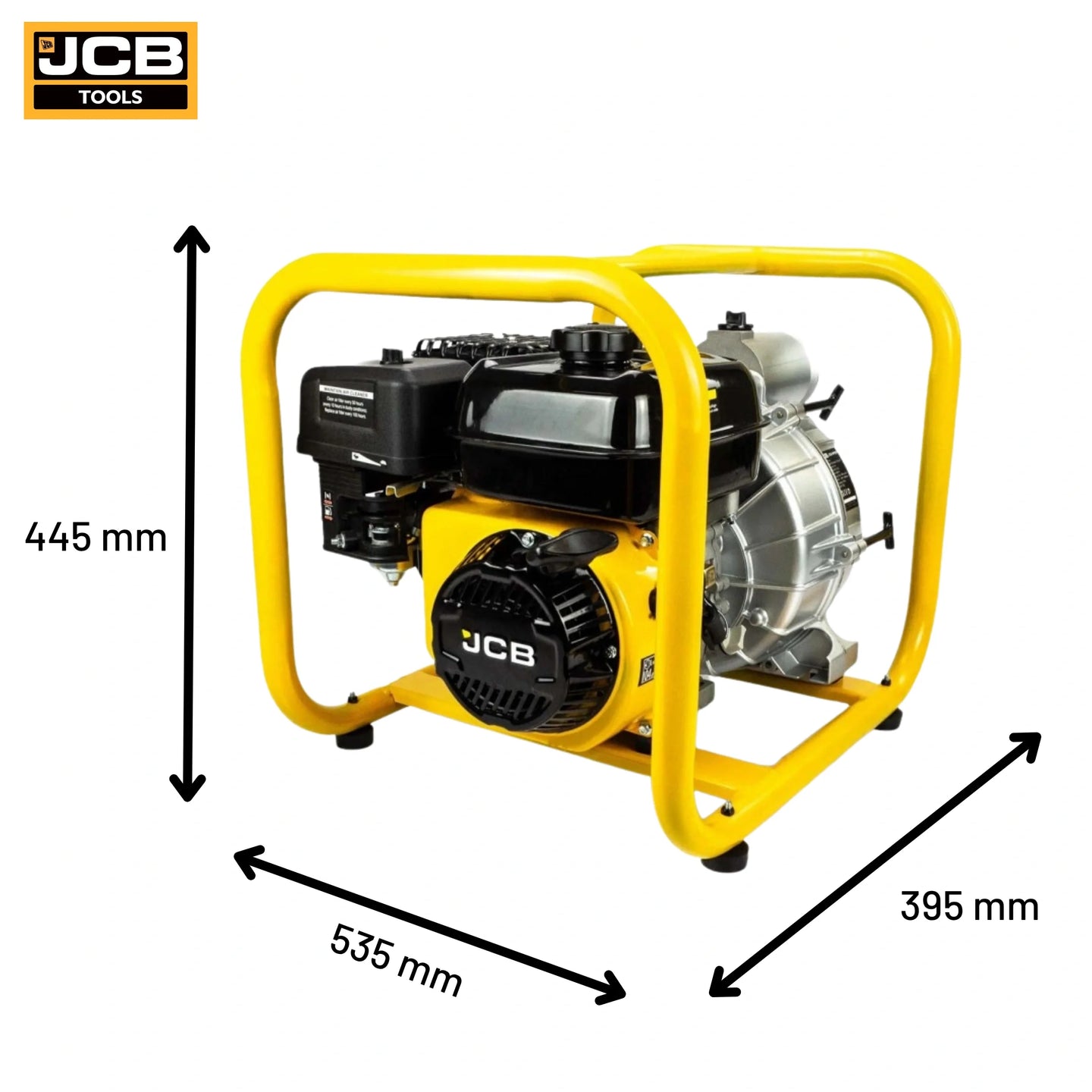 Komplet motopompa spalinowa JCB WP80TP24 do wody brudnej z wężami ssawnym i tłocznym - zestaw pompa szlamowa z nasadami Storz 75 mm