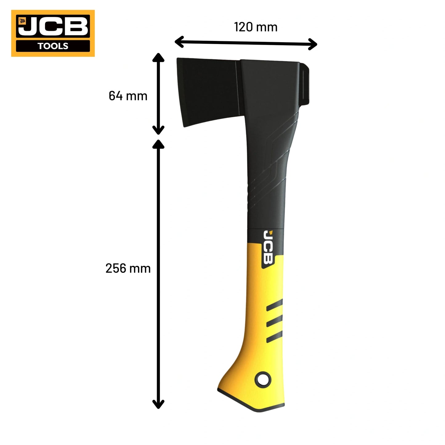 Siekiera do drewna JCB 0,6 kg 320 mm na białym tle - siekiera do łupania i rąbania drewna