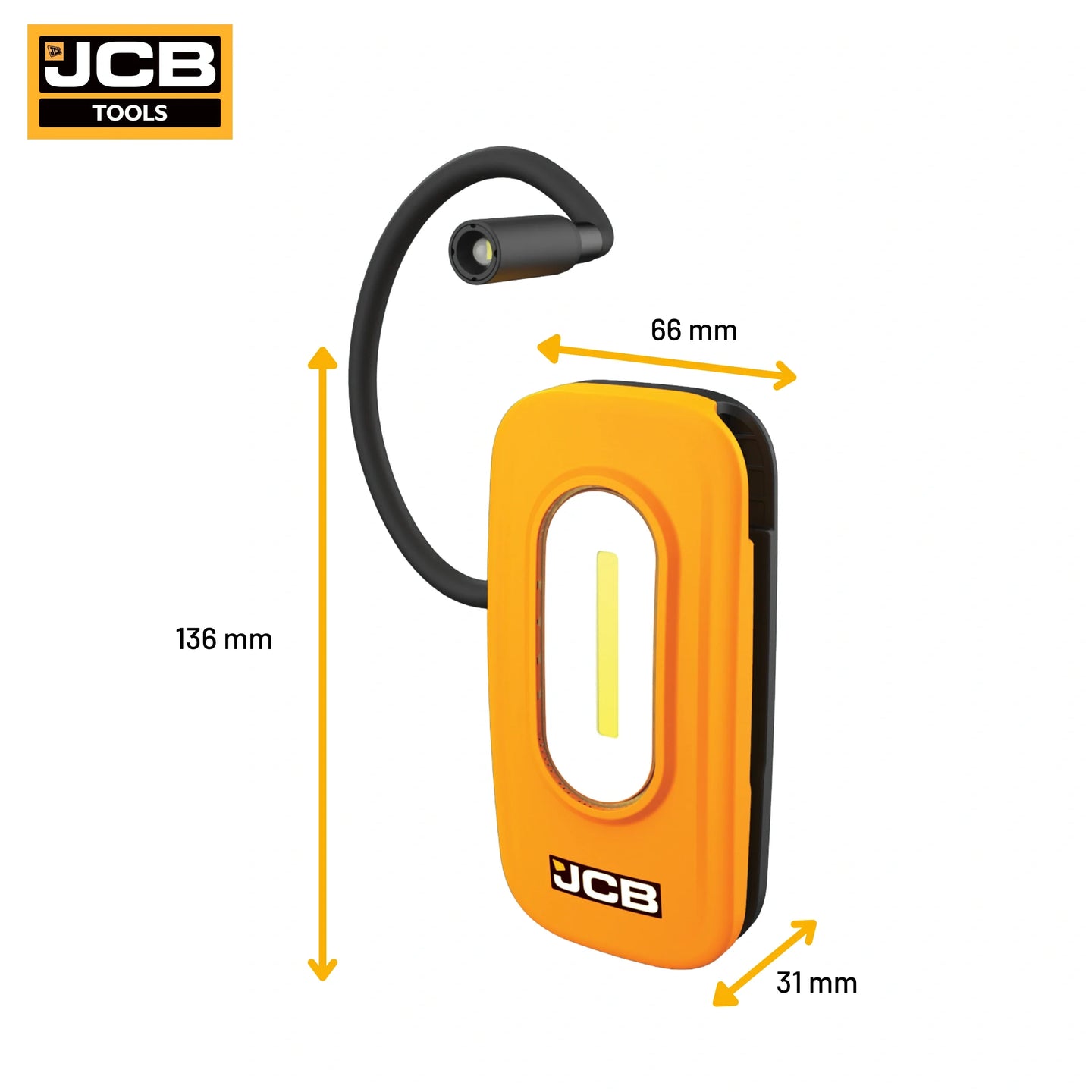 Lampa inspekcyjno-robocza LED JCB FLEXTRA z hakiem do zawieszenia - lampa warsztatowa akumulatorowa