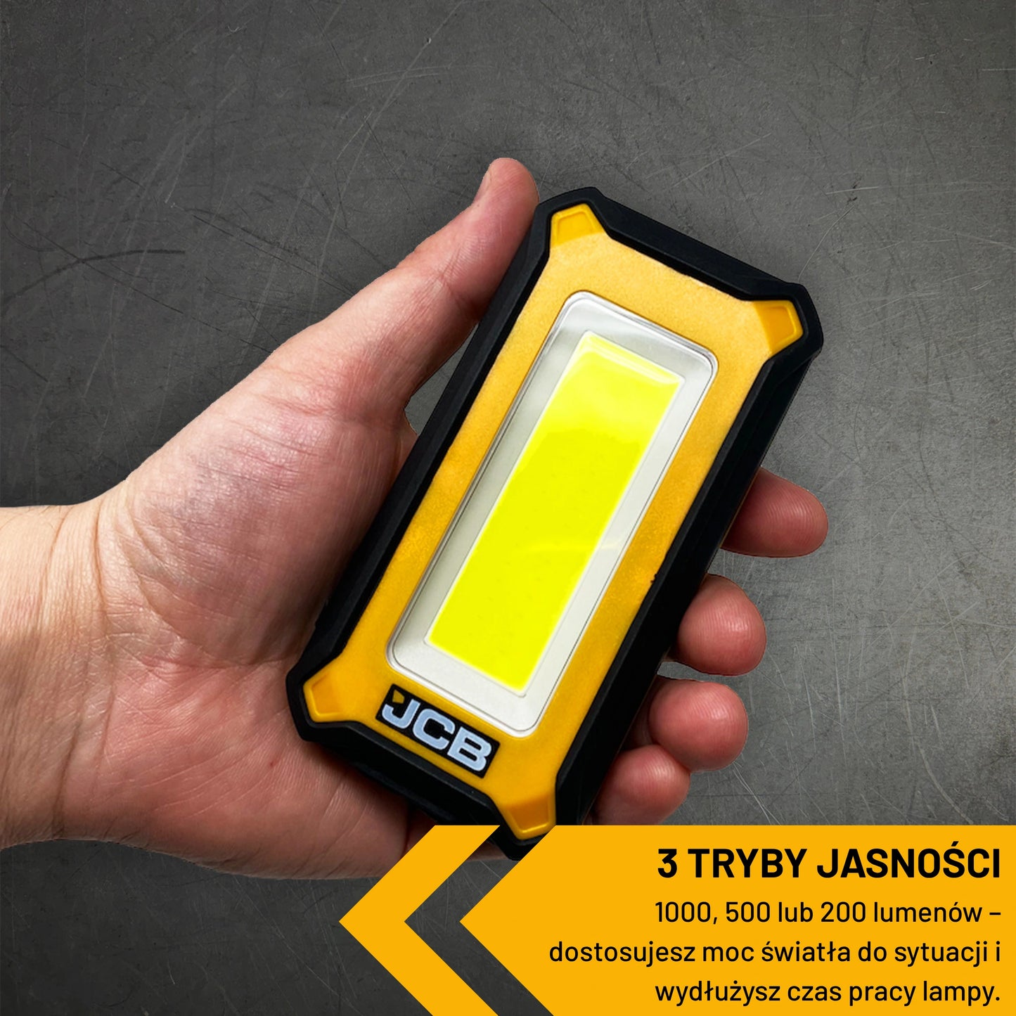 Lampy budowlane akumulatorowe JCB 1000 lm – oświetlenie robocze LED