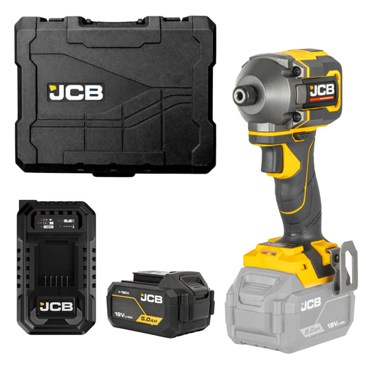 JCB Professional Zakrętarka Udarowa 18V 230Nm Zestaw Ładowarka 4,5A Bateria 5Ah Walizka