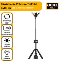 Lampa budowlana akumulatorowa JCB 8400 lm – lampy budowlane LED
